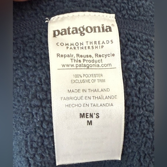 Patagonia Men's M Slate Blue Classic 1/4 Zip Pullover L/S Better Sweater - Picture 5 of 6